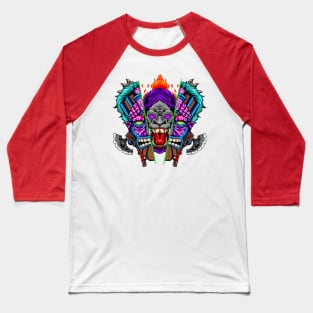 Tiki Mask 6.5 Baseball T-Shirt